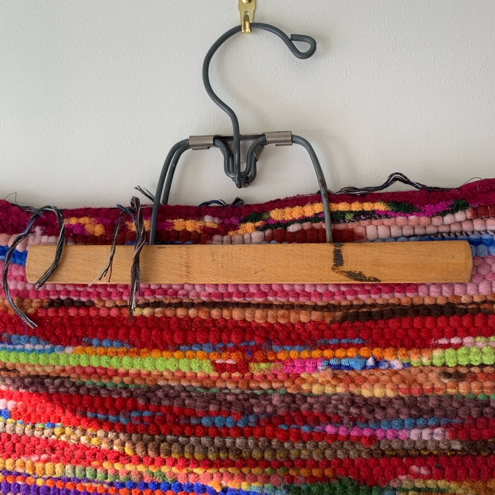 Colorful Indian Tapestry with Vintage Hanger - Picture 3 of 10